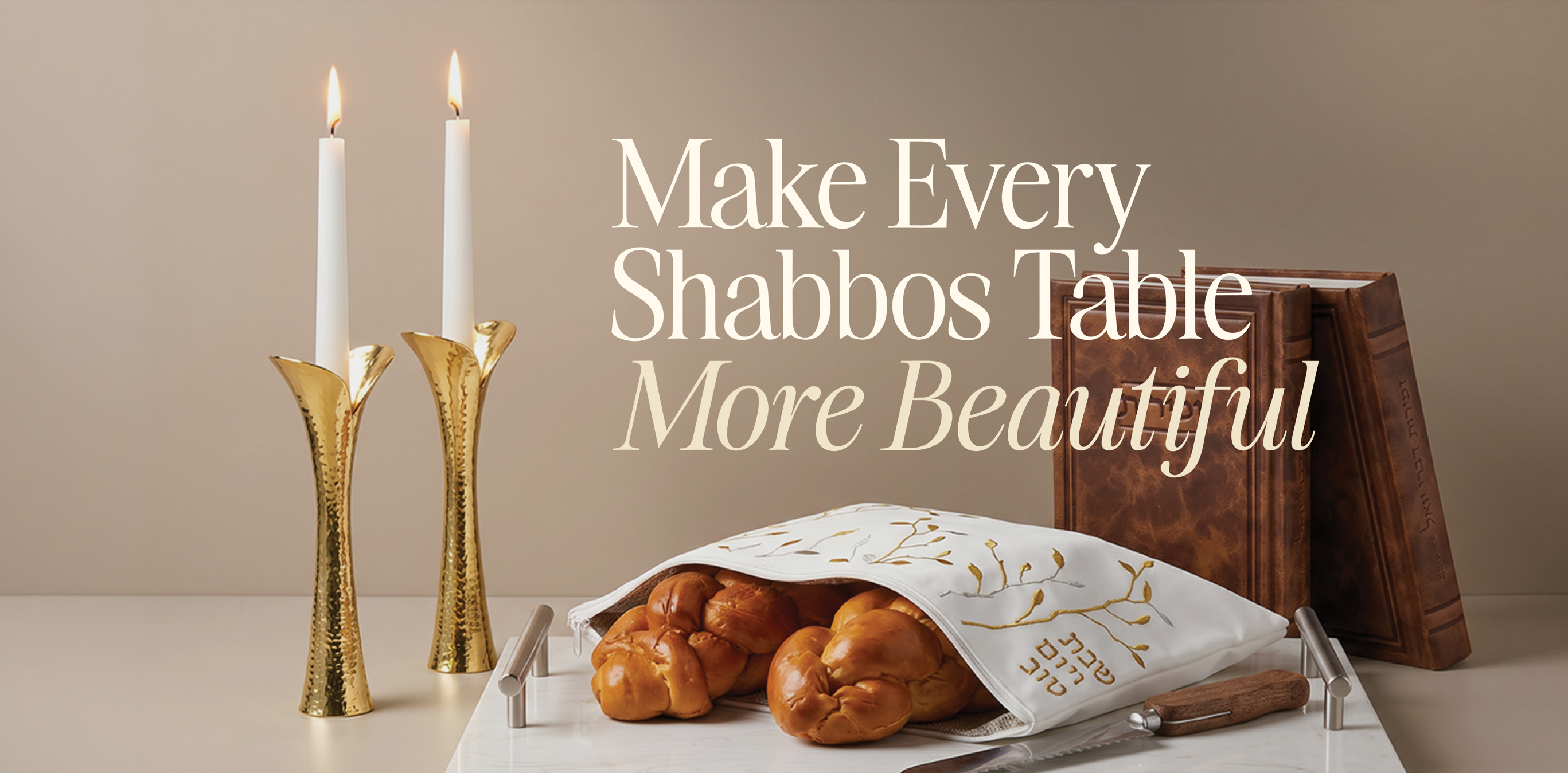 Greenfeld's Shabbos table campaign banner