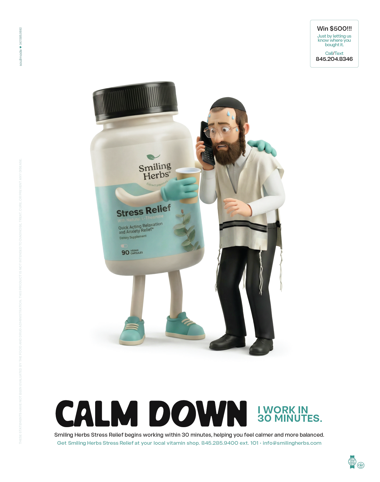 Smiling Herbs stress relief calm down ad